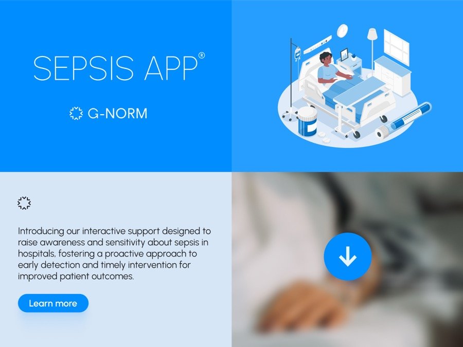 Sepsis awareness app home screen